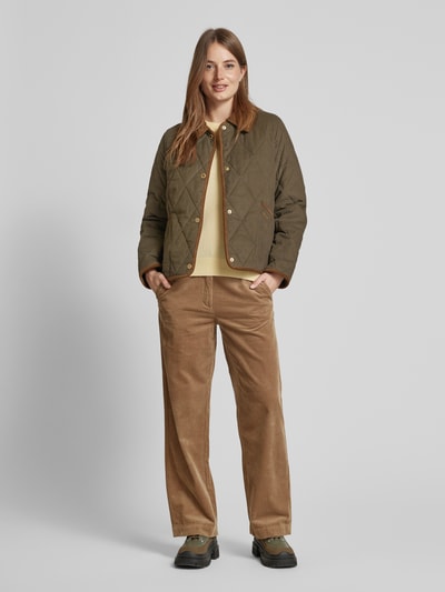 Barbour Jack met drukknoopsluiting, model 'Emilia' Kaki - 1