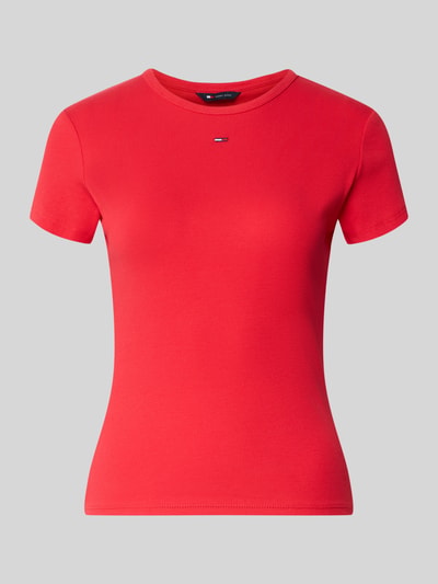 Tommy Jeans t-shirt o kroju slim fit z mieszanki bawełny Czerwony 2
