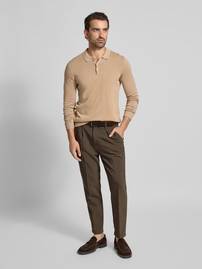 Casual Friday Chino met achterzakken, model 'Marc' Donkerbruin - 1