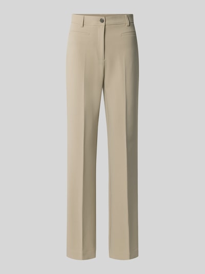 Produktfoto, Gerade Hose mit Gürtelschlaufen Modell 'C_Tana' von BOSS Orange in Beige, glatte Oberfläche, klassische Passform, Damen Gerade Hose von BOSS Orange