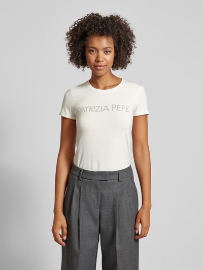 Patrizia Pepe T-shirt met label met strass-steentjes Wit - 4