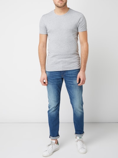 G-Star Raw Slim fit T-shirt van biologisch katoen  Middengrijs gemêleerd - 1