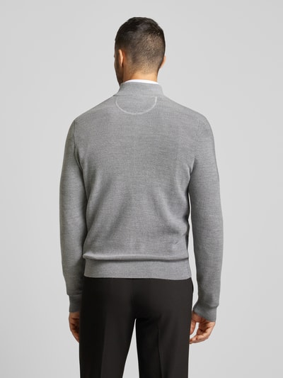 Brax Gebreide pullover met opstaande kraag, model 'Steffen' Lichtgrijs - 5