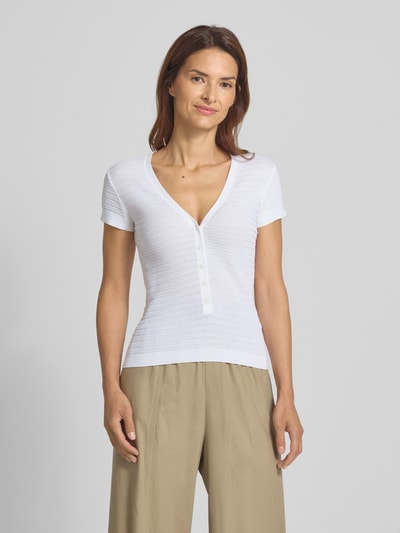 Drykorn Strickshirt mit Knopfleiste Modell 'ALKUNA' Weiss 4