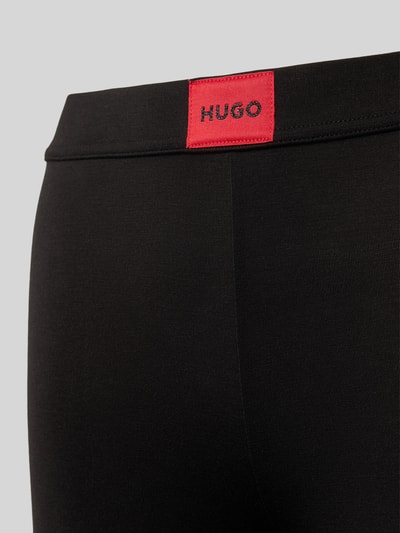 HUGO Legginsy z detalem z logo Czarny 2