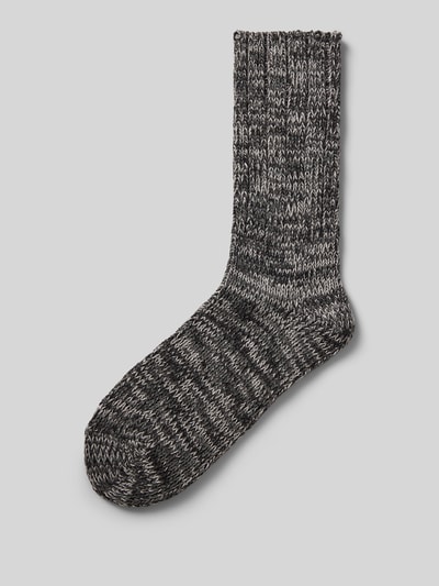 Falke Sokken met ribboord, model 'Brooklyn' Zwart - 1