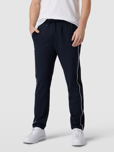 BOSS Sweatpants met contrastpaspels, model 'Lamont' Marineblauw - 4