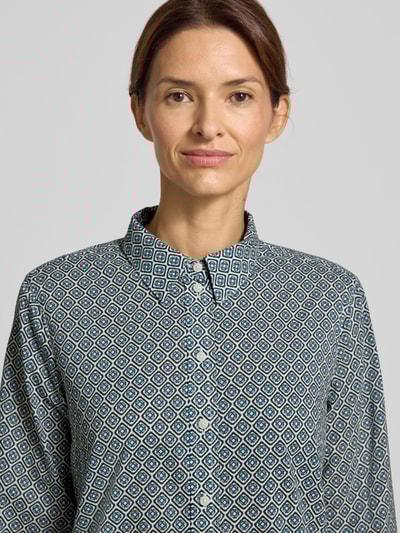 Tom Tailor Bluzka koszulowa o kroju regular fit z mieszanki bawełny Petrol 3