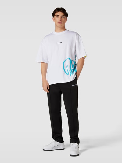 REVIEW Oversized T-shirt mit Logo Print Weiss 1