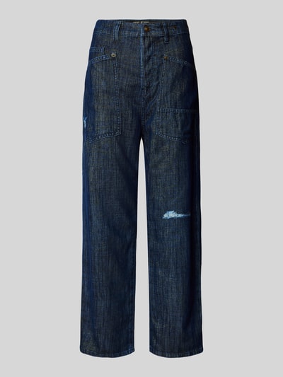 MAC Baggy Straight Fit Jeans im Used-Look Dunkelblau 2