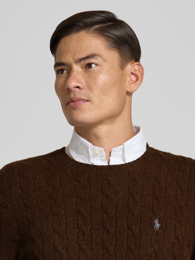 Polo Ralph Lauren Regular Fit Strickpullover aus Woll-Kaschmir-Mix Mittelbraun 3
