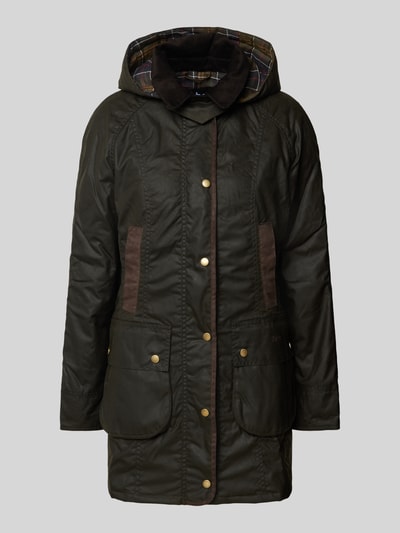 Barbour Jack met capuchon en klepzakken, model 'BOWER WAX' Olijfgroen - 2