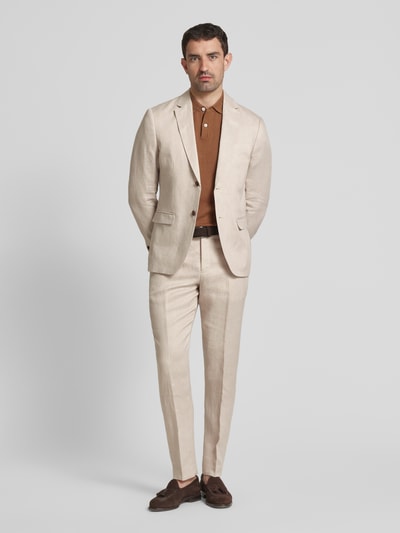 SELECTED HOMME Slim Fit Anzug mit feinem Strukturmuster Modell 'Lino' Sand 1