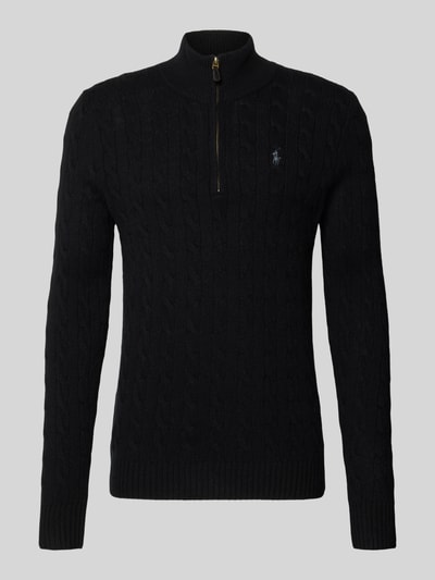Polo Ralph Lauren Gebreide pullover van een mix van katoen en kasjmier met opstaande kraag Zwart - 2