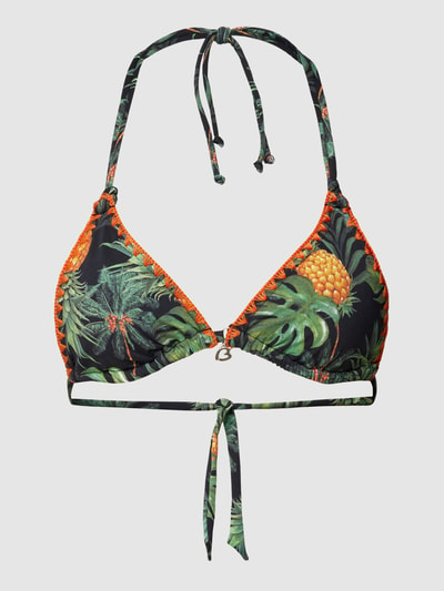 Banana Moon Bikinitop met all-over print, model 'NUCO' Zwart - 2