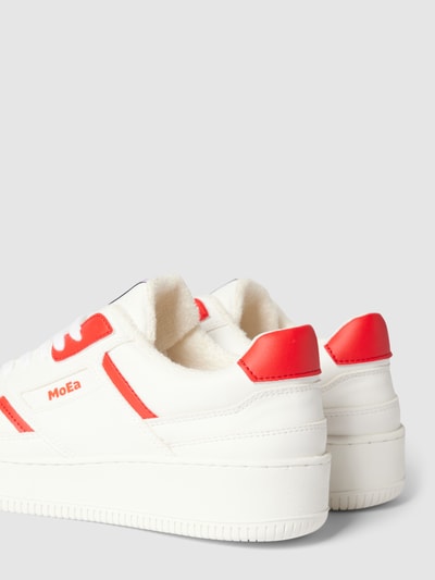 MoEa Sneakersy z elementami w kontrastowym kolorze model ‘Apple’ Biały 3