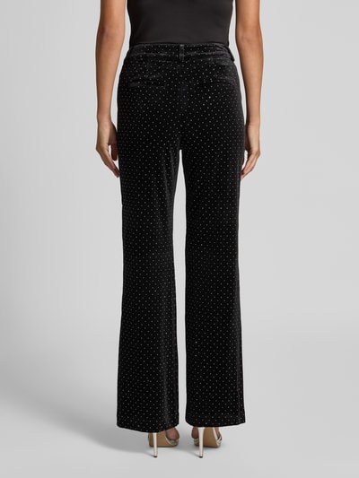 YAS High Waist Hose aus Samt Modell 'HELLA' Metallic Black 5