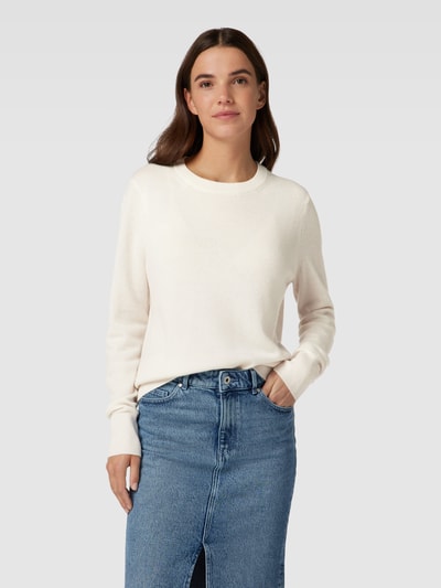 Jake*s Collection Kaschmirpullover mit Rundhalsausschnitt Offwhite 4