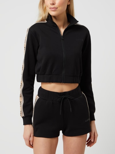 Guess Activewear Cropped Sweatjacke mit elastischem Saum  Black 4