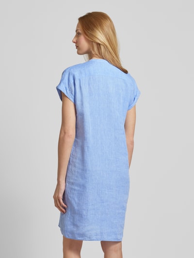 Seidensticker Knielange linnen jurk met V-hals Lichtblauw - 5