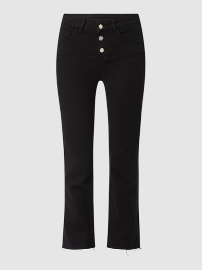 Liu Jo White Cropped High Waist Jeans mit Stretch-Anteil Modell 'Princess' Black 2