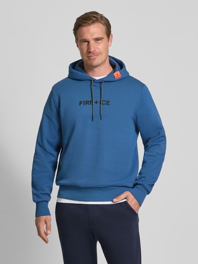 FIRE + ICE Hoodie met logo, model 'COVELL' Rookblauw - 4