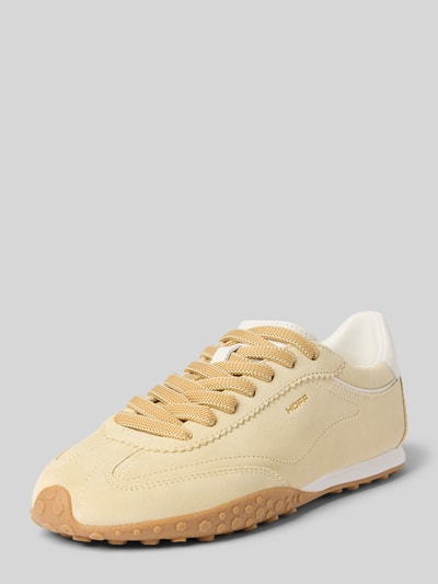 Productfoto, Sneaker uit echt leer met logo-detail model 'Mimosa' van HOFF, afgeronde fit, vetersluiting, geprofileerde zool, beige tinten