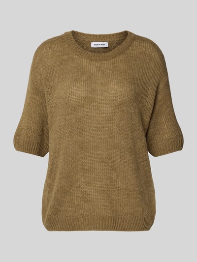 MORE & MORE Loose fit gebreide pullover met wol Kaki - 2