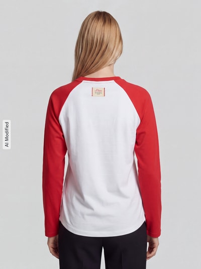 s.Oliver RED LABEL Regular fit shirt met lange mouwen van puur katoen - s.Oliver x Heidi Klum Rood - 5