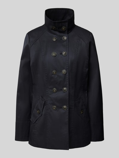 Produktfoto, Jacke mit Stehkragen und Pattentaschen von Fuchs Schmitt aus Baumwoll-Mix, Regular-Fit, Zweireiher, dunkel, glatte Textur