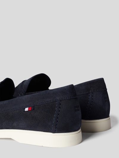 Tommy Hilfiger Mokassins aus Leder mit Label-Details (dunkelblau 