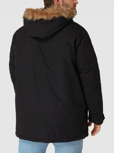 Jack & Jones Plus Parka PLUS SIZE z obszyciem ze sztucznego futra Czarny 5