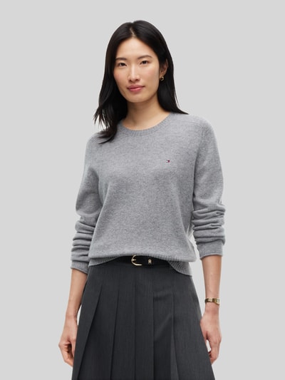 Tommy Hilfiger Slim Fit Pullover aus reiner Wolle Mittelgrau 4