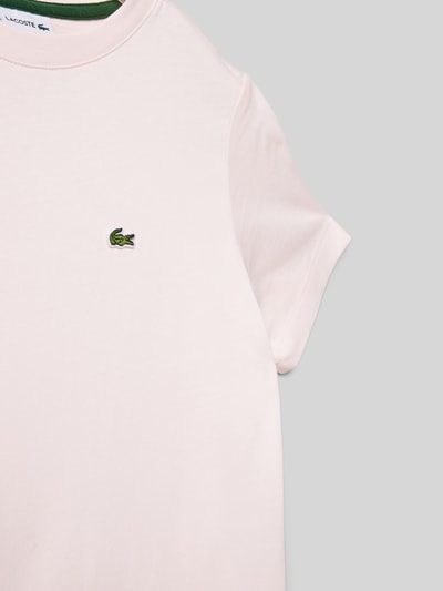 Lacoste T-shirt z wyhaftowanym logo Jasnoróżowy 2