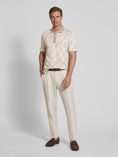 MAERZ Muenchen Poloshirt met ribboorden Ecru - 1