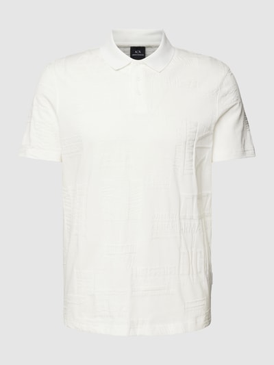 ARMANI EXCHANGE Poloshirt mit Label-Strukturmuster Offwhite 2