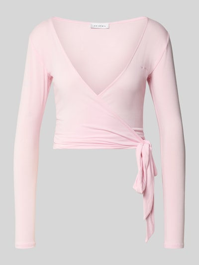 Produktfoto, Cardigan in Wickel-Optik Modell 'Luca' von OH APRIL, rosa, Modal-Elasthan-Mix, Slim Fit, V-Ausschnitt, glatte Oberfläche