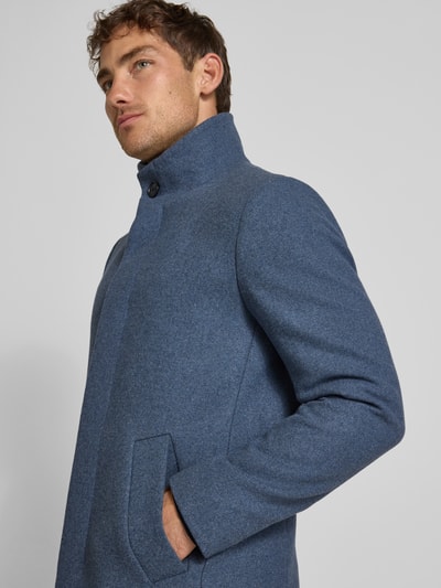 Matinique Lange jas met opstaande kraag, model 'Harvey' Bleu - 3