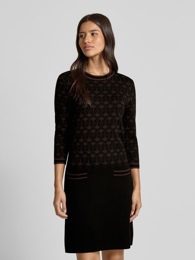 JOOP! Sukienka o długości do kolan z dzianiny z mieszanki wiskozy z rękawem o dł. 3/4 Średniobrązowy 4