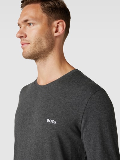 BOSS Shirt met lange mouwen en labelstitching, model 'MIX&MATCH' Antraciet gemêleerd - 3