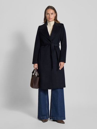 Lauren Ralph Lauren Płaszcz z kołnierzem z połami i wiązanym paskiem Granatowy 1