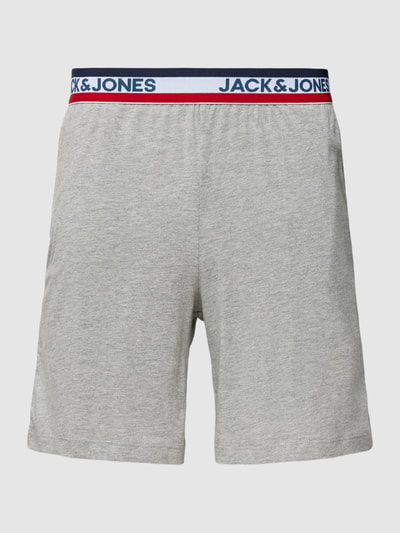 JACK & JONES Pyjama-Shorts mit elastischem Logo-Bund Modell 'TAPE' Mittelgrau Melange 1