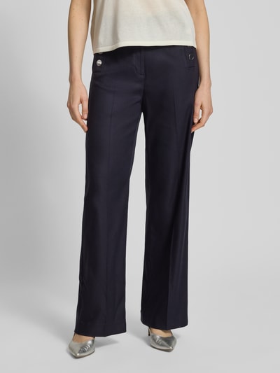 COMMA Fijn gestructureerde broek met knopen Marineblauw - 4