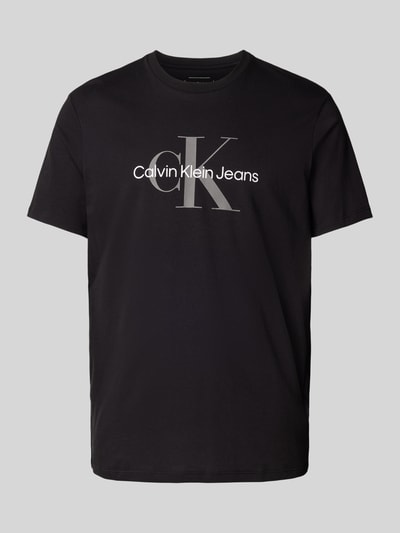 Calvin Klein Jeans T-shirt met labelprint Zwart - 2