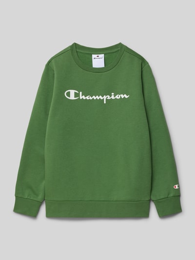 CHAMPION Sweatshirt mit Label-Print Hellgruen 1