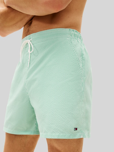 Tommy Hilfiger Regular Fit Badehose mit Label Stitching Hellgruen 3