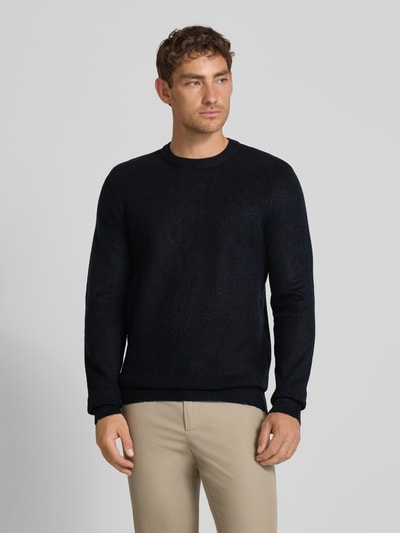 Casual Friday Regular fit gebreide pullover met ronde hals, model 'Heine' Donkerblauw - 4