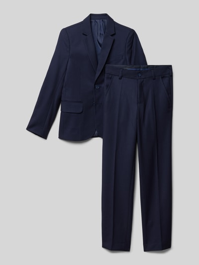 Standar Slim Fit Anzug mit Strukturmuster Marine 1