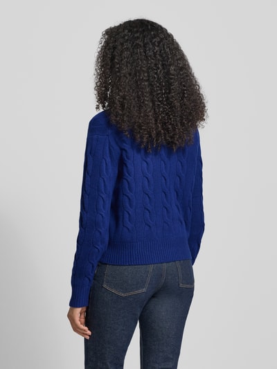 Polo Ralph Lauren Strickpullover mit Zopfmuster und Rundhalsausschnitt Blau 5