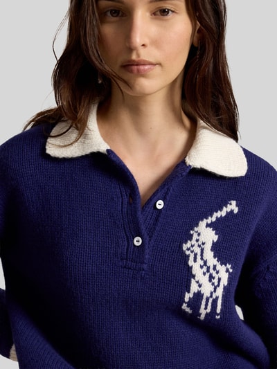 Polo Ralph Lauren relaxed fit pullover van pure wol Koningsblauw - 3